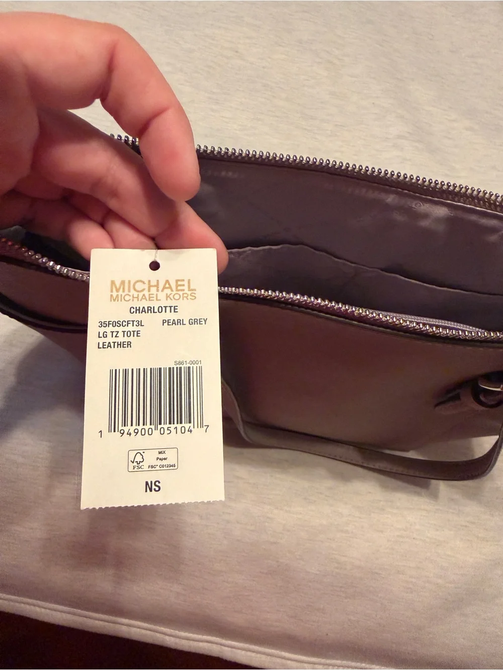 Michael Kors Saffiano Tote in Taupe